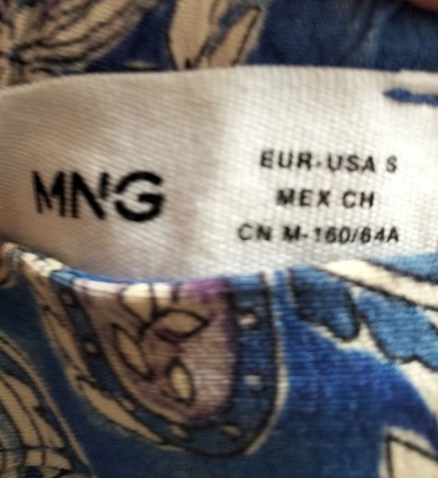 Falda midi Mango azul