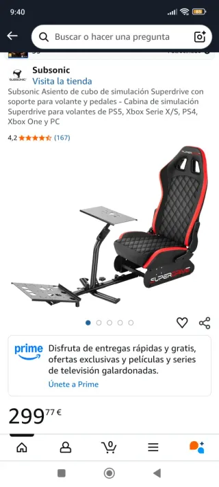 Simulador Conducir Xbox/PC PlaySeat Completo.