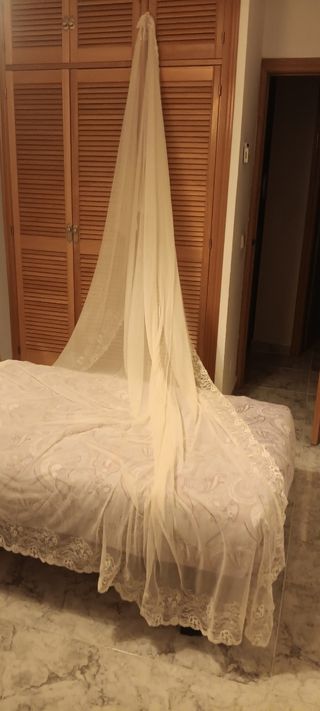 Mantilla novia beige Marfil 1406