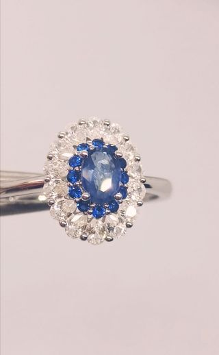 Anillo Zafiro Natural y plata de ley 925