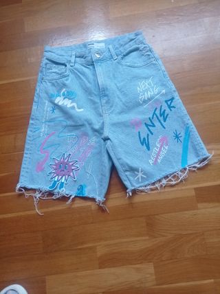 Shorts Vaqueros pintados a mano