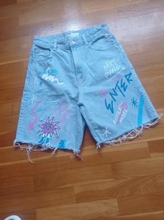 Shorts Vaqueros pintados a mano