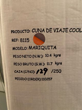 Cuna viaje - 2 alturas y cambiador