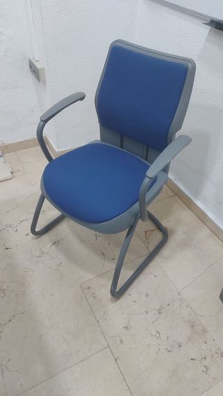 Sillón oficina azul y gris