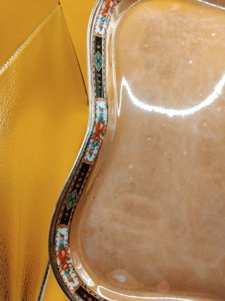 🇨🇿 Bandeja porcelana antigua dorada Silesia