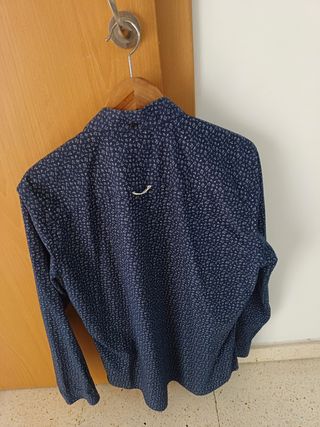 Camisa Pull&Bear M - Azul Marino estampado