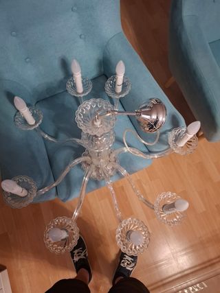 Lámpara de araña de cristal de 8 brazos