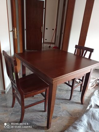 Tavolo allungabile legno marrone 90cm Noce