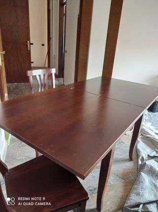Tavolo allungabile legno marrone 90cm Noce