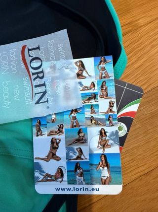 Bikini LORIN sportivo - Turchese e Nero