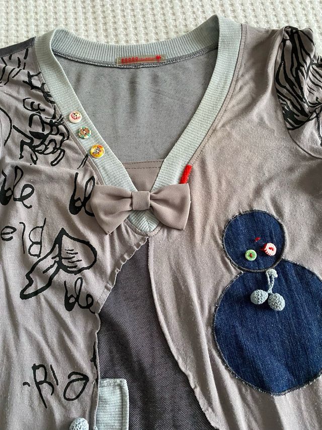 Vestido tipo Desigual gris y azul