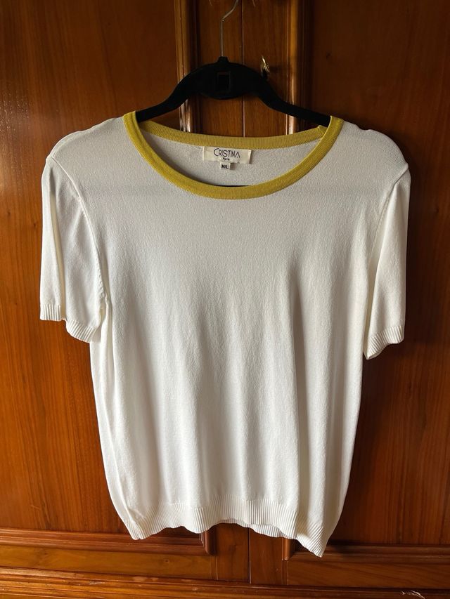 Conjunto Cristina blanco y amarillo