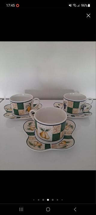 Juego Tazas y platos de café - Porcelana