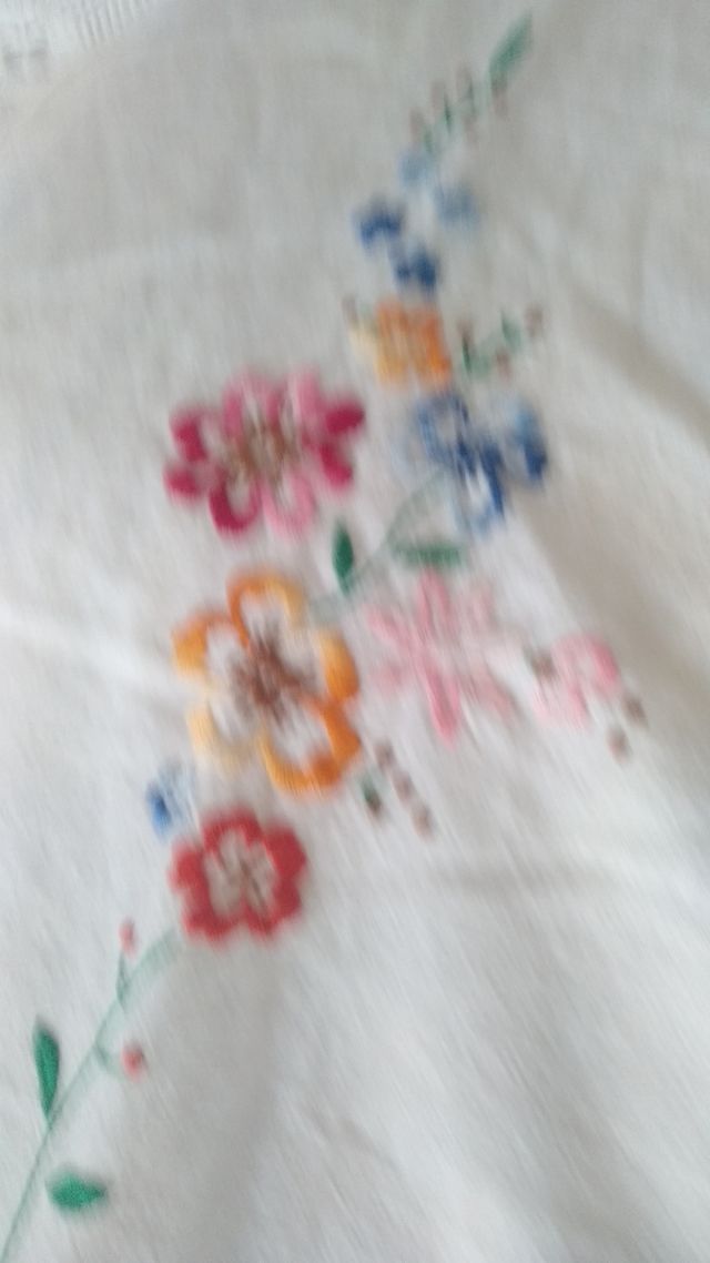 Copriletto cotone ricamato - shabby chic