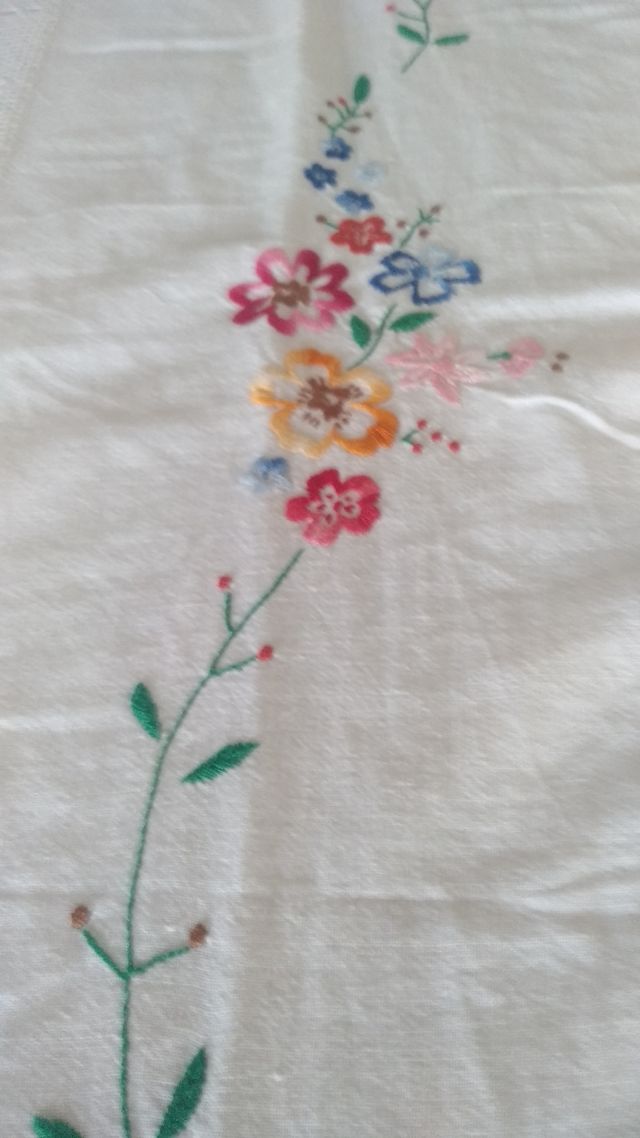 Copriletto cotone ricamato - shabby chic