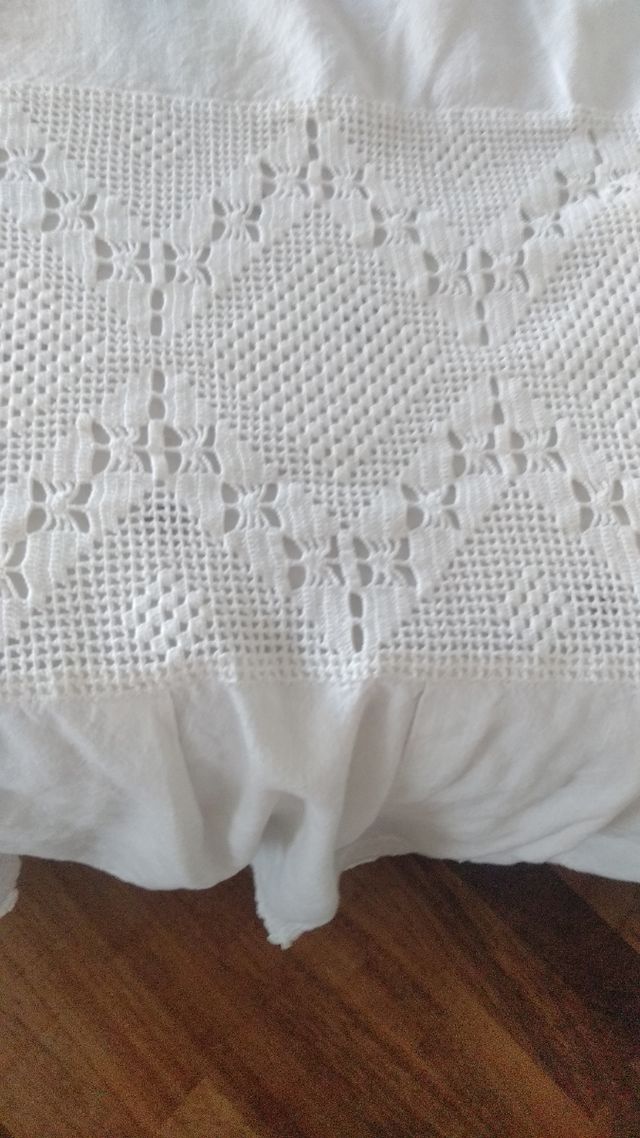 Copriletto cotone ricamato - shabby chic