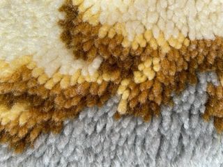 Alfombra de lana vintage 70s. Hecha 100% a mano