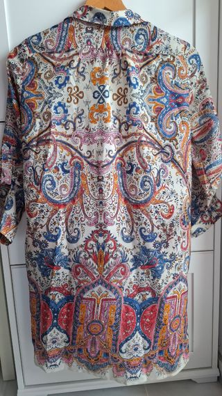 Vestido camisero Zara estampado multicolor