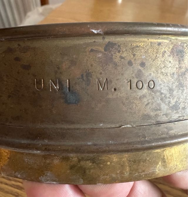 Contenitore scientifico ottone vintage