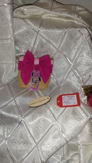 Porta monete Minnie in diamond painting in tela