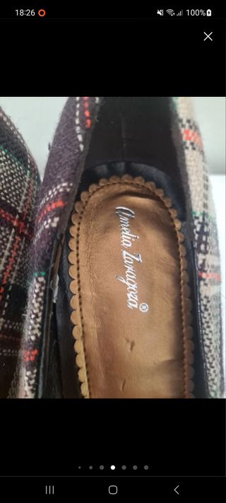 Zapatos tacón cuadros T.40