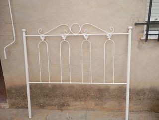 Cabecero blanco forja metal