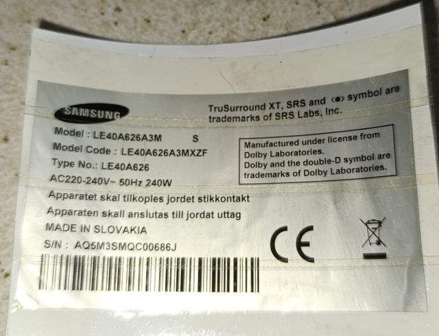 Placa Video Samsung LE40A626A3MXZF