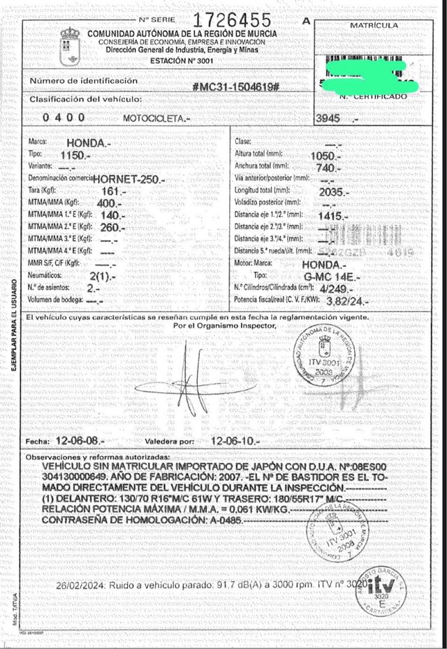 Honda Hornet 250 - Moto