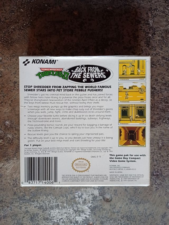 TMNT II : Back from the Sewers - Nintendo Game Boy