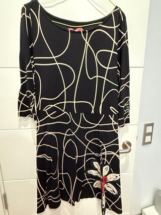 Vestido Desigual Negro Beige