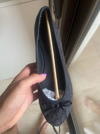 Bailarinas negras de encaje