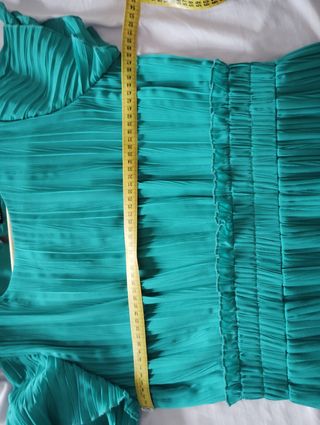 Vestido plisado Zara verde turquesa