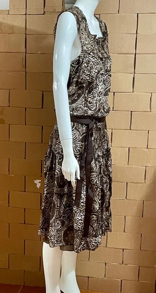 Vestido Zara seda marrón