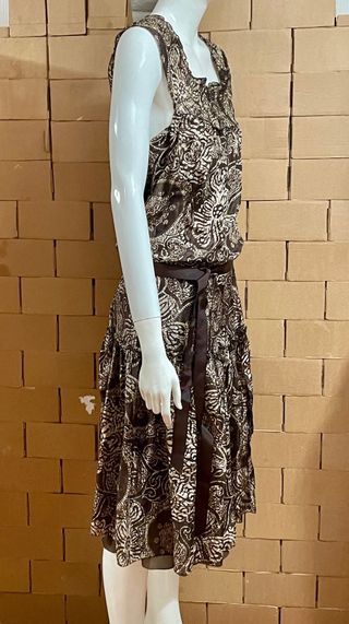 Vestido Zara seda marrón