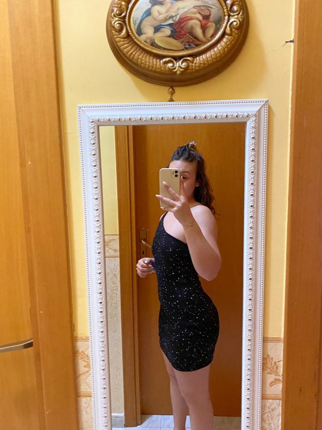 Vestito nero paillettes - Corto