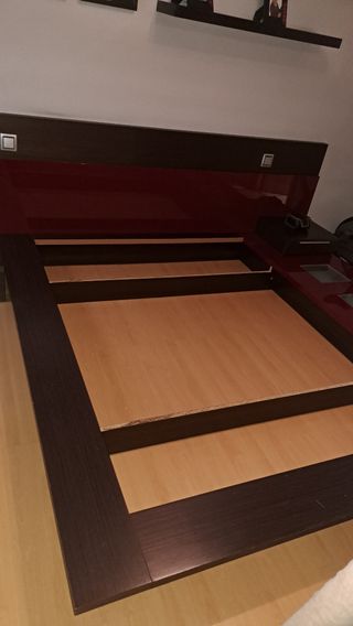 Dormitorio Cama Tatami Moderna 150cm con mesitas