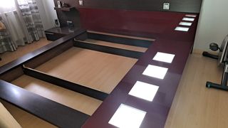Dormitorio Cama Tatami Moderna 150cm con mesitas