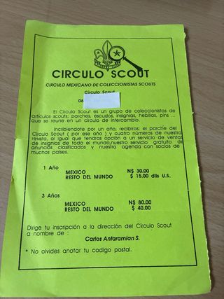 Volantino Circolo Scout Messico