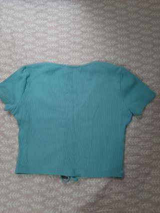 Top corto Pull&Bear turquesa