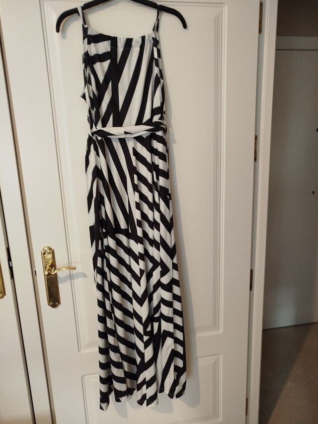 Vestido largo Shein blanco y negro - Talla L