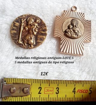 Lote 24 medallas religiosas antiguas
