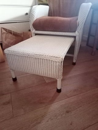 Sillón relax mimbre blanco