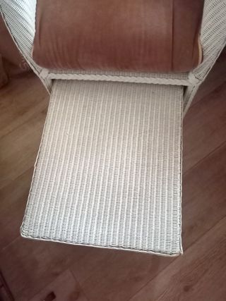 Sillón relax mimbre blanco