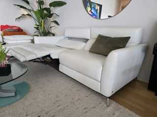 Sofá Natuzzi Stan 3 plazas - Piel blanca