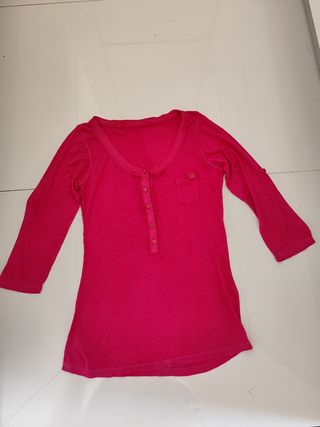 Blusa manga 3/4 rosa - Tam M