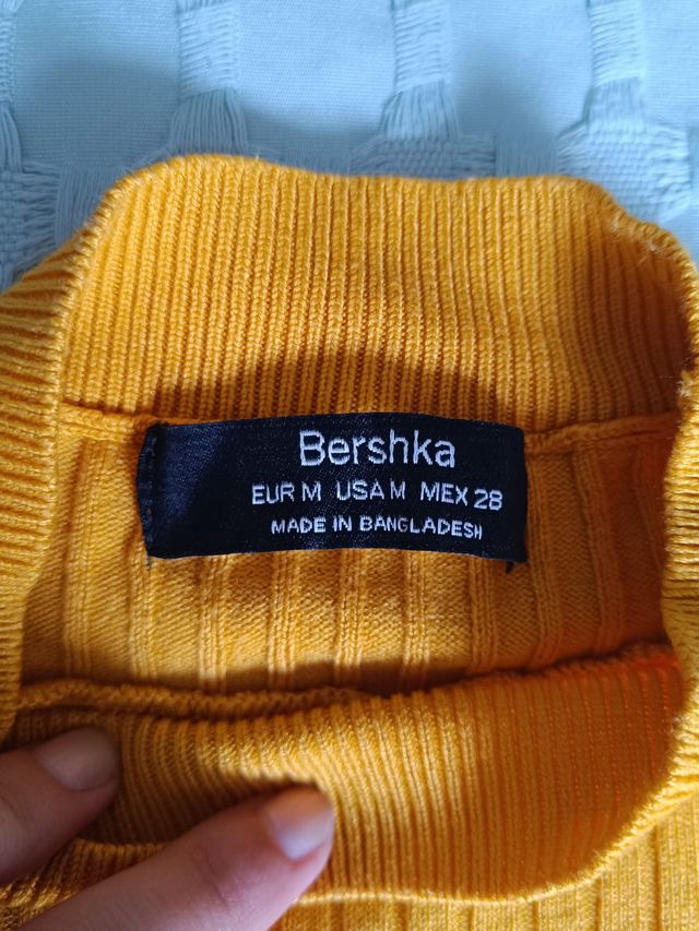Jersey amarillo canalé Bershka
