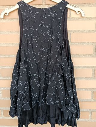 Camiseta tirantes Mango negra - Talla L mujer 