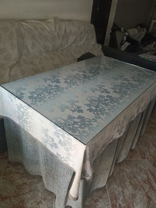 Mesa camilla rectangular con cristal. ¡Rebajada!