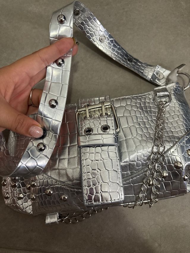 Bolso fiesta plateado