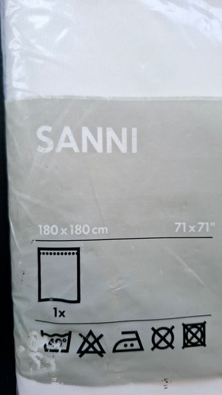 Cortina ducha IKEA SANNI blanca 180x180cm